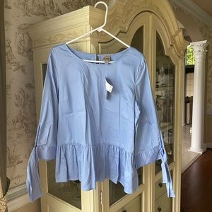 Nordstrom Blue Peplum Blouse